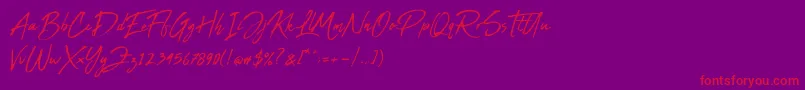 Abuget Font – Red Fonts on Purple Background