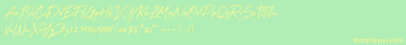 Abuget Font – Yellow Fonts on Green Background