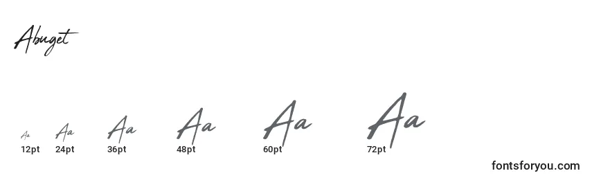 Abuget Font Sizes