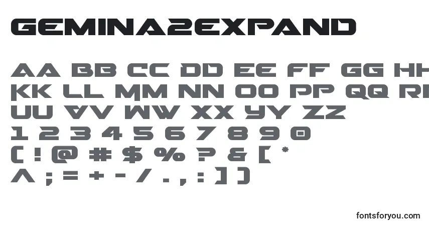 Schriftart Gemina2expand – Alphabet, Zahlen, spezielle Symbole
