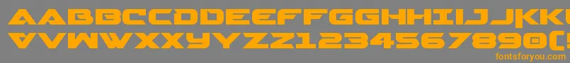フォントGemina2expand – オレンジの文字は灰色の背景にあります。