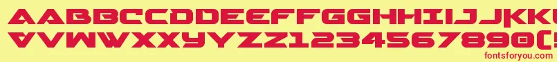 Fonte Gemina2expand – fontes vermelhas em um fundo amarelo