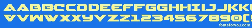 Czcionka Gemina2expand – żółte czcionki na niebieskim tle