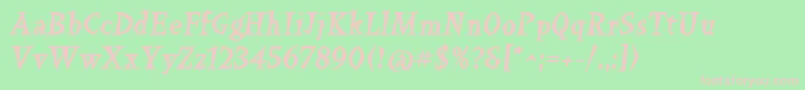 Keilschriftoblique-fontti – vaaleanpunaiset fontit vihreällä taustalla