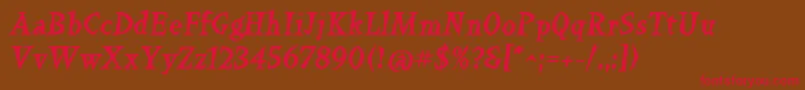 Keilschriftoblique Font – Red Fonts on Brown Background
