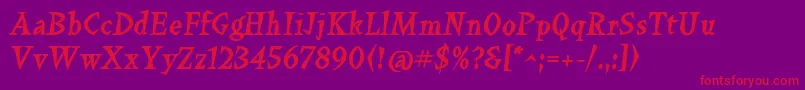 Keilschriftoblique Font – Red Fonts on Purple Background