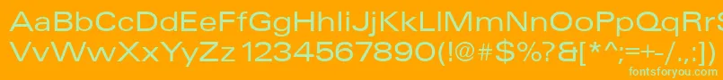 Fonte UniqueExtended – fontes verdes em um fundo laranja