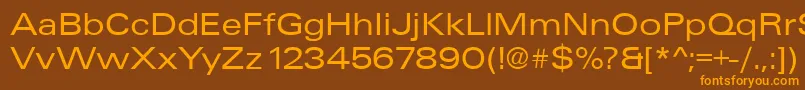 Fonte UniqueExtended – fontes laranjas em um fundo marrom