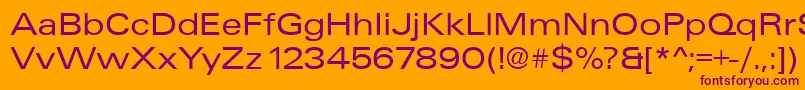 UniqueExtended-fontti – violetit fontit oranssilla taustalla