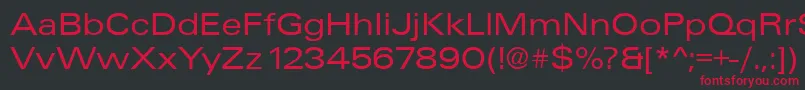 フォントUniqueExtended – 黒い背景に赤い文字