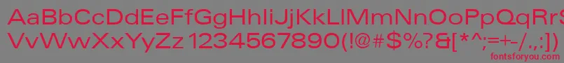 フォントUniqueExtended – 赤い文字の灰色の背景