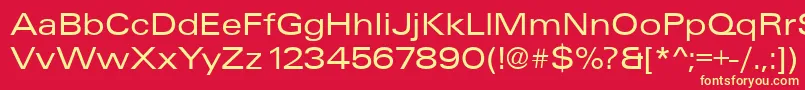 フォントUniqueExtended – 黄色の文字、赤い背景