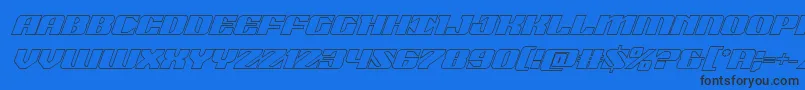 21gunsaluteoutital-fontti – mustat fontit sinisellä taustalla