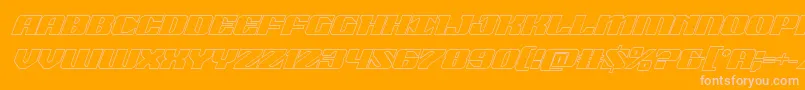 21gunsaluteoutital-Schriftart – Rosa Schriften auf orangefarbenem Hintergrund