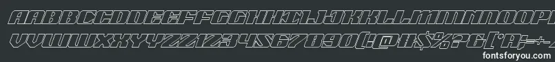 21gunsaluteoutital-fontti – valkoiset fontit mustalla taustalla
