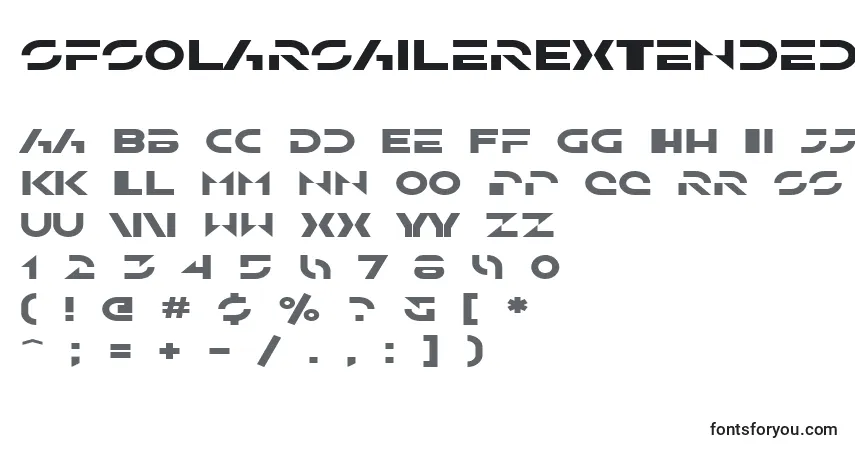 Fuente SfSolarSailerExtended - alfabeto, números, caracteres especiales