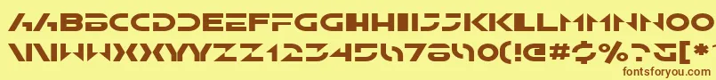 SfSolarSailerExtended-fontti – ruskeat fontit keltaisella taustalla