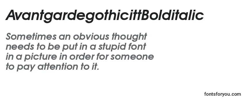 Review of the AvantgardegothicittBolditalic Font