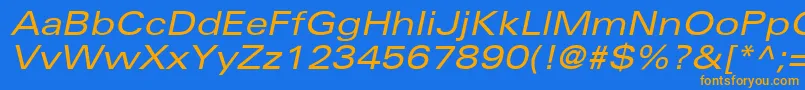 NovaExpandedSsiExpandedItalic Font – Orange Fonts on Blue Background
