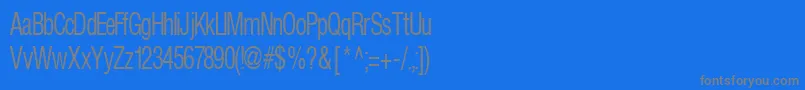 フォントFirstRegular – 青い背景に灰色の文字