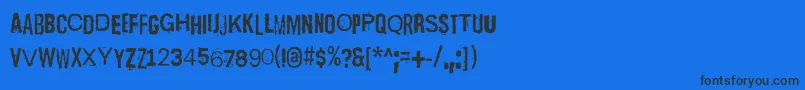 ScizzorwreckHalbfett Font – Black Fonts on Blue Background