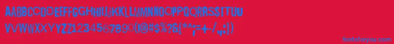 ScizzorwreckHalbfett Font – Blue Fonts on Red Background