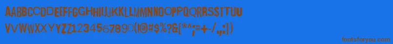 Шрифт ScizzorwreckHalbfett – коричневые шрифты на синем фоне