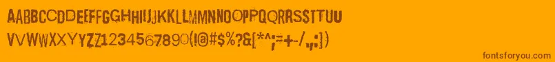 Fonte ScizzorwreckHalbfett – fontes marrons em um fundo laranja