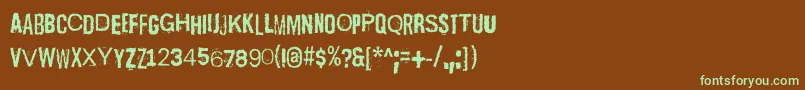 ScizzorwreckHalbfett Font – Green Fonts on Brown Background