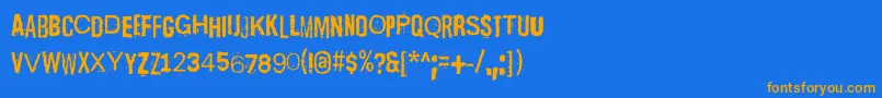 Шрифт ScizzorwreckHalbfett – оранжевые шрифты на синем фоне