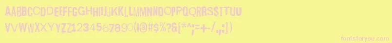 ScizzorwreckHalbfett-fontti – vaaleanpunaiset fontit keltaisella taustalla