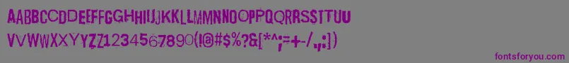 Шрифт ScizzorwreckHalbfett – фиолетовые шрифты на сером фоне