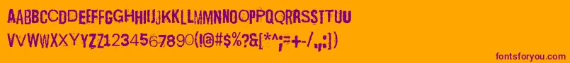 ScizzorwreckHalbfett-Schriftart – Violette Schriften auf orangefarbenem Hintergrund