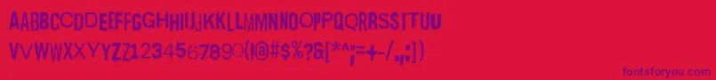 ScizzorwreckHalbfett Font – Purple Fonts on Red Background