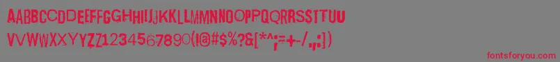 フォントScizzorwreckHalbfett – 赤い文字の灰色の背景