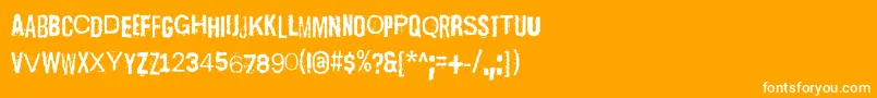 fuente ScizzorwreckHalbfett – Fuentes Blancas Sobre Fondo Naranja
