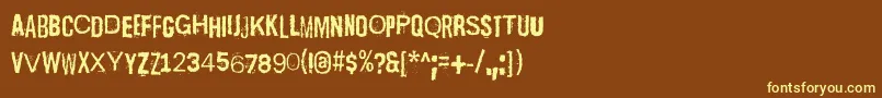 ScizzorwreckHalbfett Font – Yellow Fonts on Brown Background