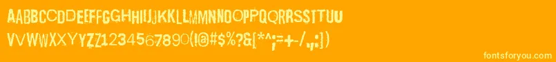 ScizzorwreckHalbfett Font – Yellow Fonts on Orange Background
