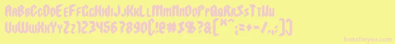 Visionaries2 Font – Pink Fonts on Yellow Background