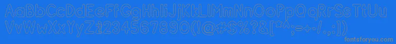 ResipleBoldoutline-Schriftart – Graue Schriften auf blauem Hintergrund