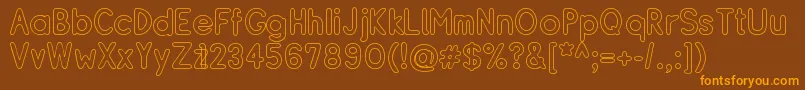 ResipleBoldoutline Font – Orange Fonts on Brown Background