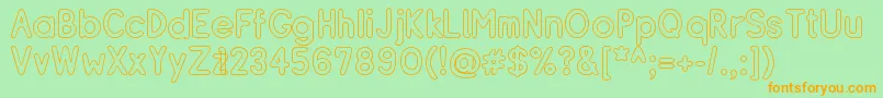 ResipleBoldoutline Font – Orange Fonts on Green Background