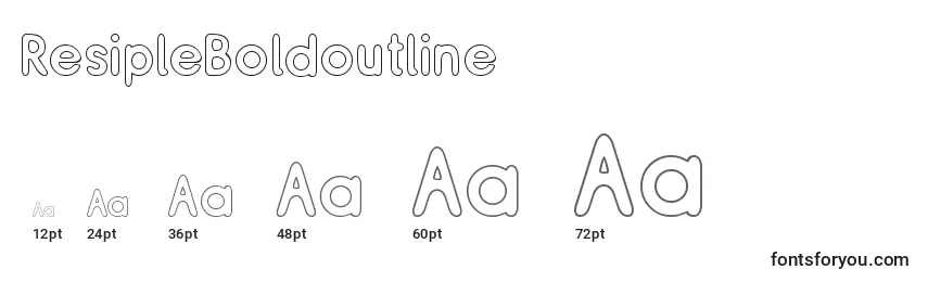 Размеры шрифта ResipleBoldoutline