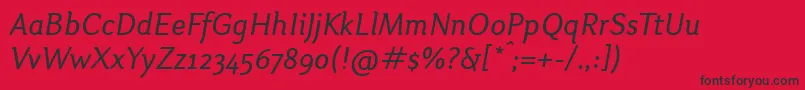 OtariItalic Font – Black Fonts on Red Background
