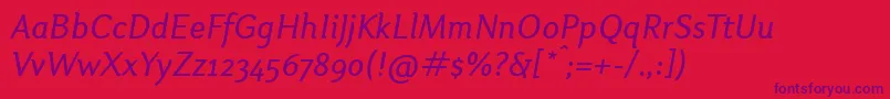 Шрифт OtariItalic – фиолетовые шрифты на красном фоне