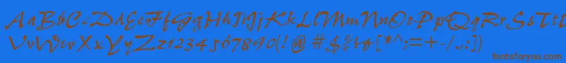 Salsa Font – Brown Fonts on Blue Background