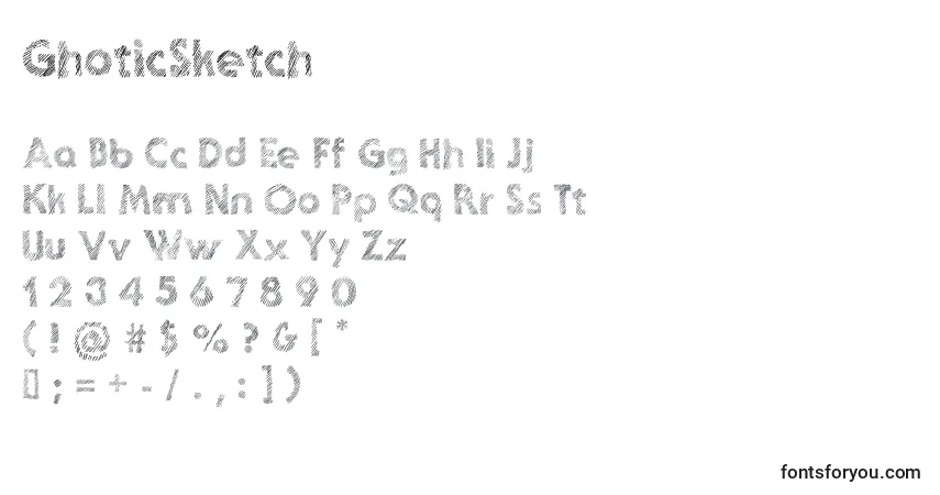 GhoticSketch Font – alphabet, numbers, special characters