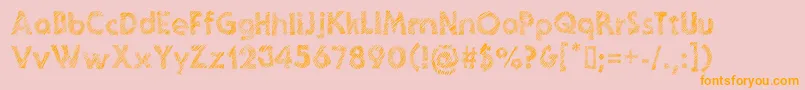 GhoticSketch-Schriftart – Orangefarbene Schriften auf rosa Hintergrund