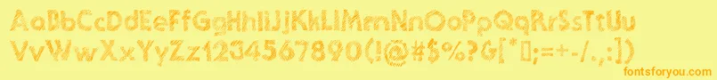 GhoticSketch-Schriftart – Orangefarbene Schriften auf gelbem Hintergrund