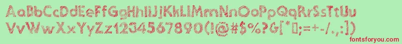 GhoticSketch Font – Red Fonts on Green Background